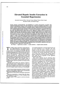 Elevated Hepatic Insulin Extraction in Essential Hypertension