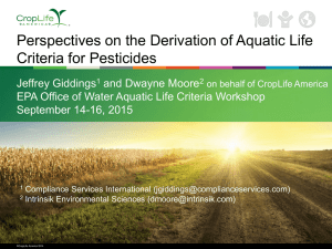 Perspectives on the Derivation of Aquatic Life Criteria for Pesticides