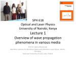 SPH 618 Optical and Laser Physics University of Nairobi, Kenya