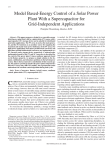 Model Based-Energy Control of a Solar Power Plant With a