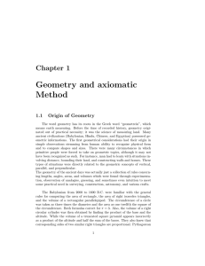 Geometry and axiomatic Method