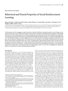 Behavioral and Neural Properties of Social Reinforcement Learning