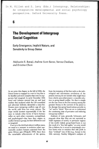 The Development of Intergroup Social Cognition