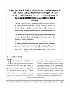 Industrial Noise Pollution and its Impacts on Workers in the Textile