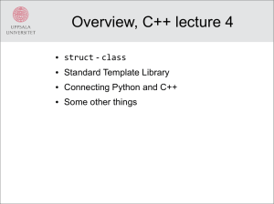 The C++ language, STL