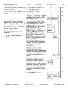 SCID-I (for DSM-IV-TR) Panic (JAN 2010) Anxiety Disorders F. 3