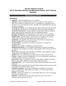 Pearson Physics Level 20 Unit IV Oscillatory Motion and Mechanical