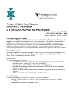 Antibiotic Stewardship A Certificate Program for Pharmacists