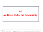 4-2 Addition Rules for Probability