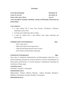 Entomology Course title: Entomology Full Marks: 80 Course No. Zoo