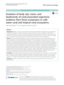Evolution of body size, vision, and biodiversity of coral