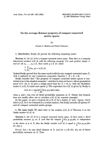 On the average distance property of compact connected metric spaces