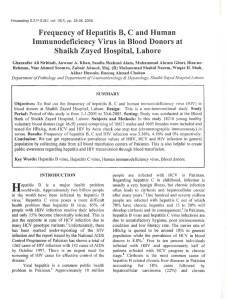 Frequency of Hepatitis B, C and Human Immunodeficiency Virus in