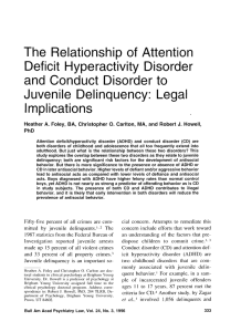 The Relationship of Attention Deficit Hyperactivity Disorder and