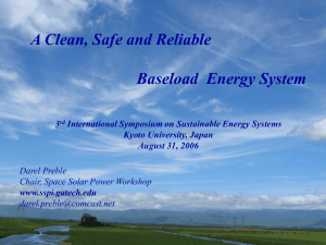 Energy Security - Space Solar Power Workshop