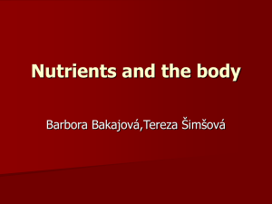 Nutrients and the body