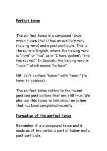 Perfect tense - Aquinas Spanish Wiki