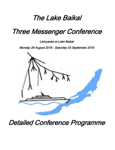 The Lake Baikal Three Messenger Conference