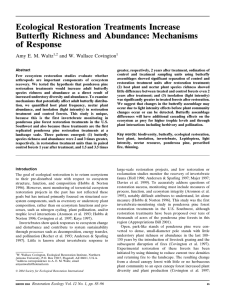 Ecological Restoration Treatments Increase Butterfly Richness and