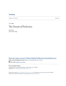 The Pursuit of Perfection - Fisher Digital Publications