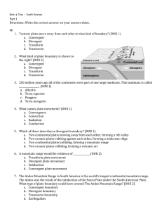 Unit 4 Test – Earth Science Part I Directions: Write the correct