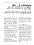 Effect of H antihistamines upon the central nervous system