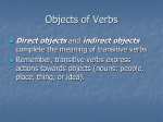 Chapter 4: Complements Direct and Indirect Objects, Subject