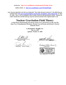 Nuclear Gravitation Field Theory