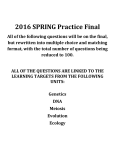 2016 SPRING Practice Final All of the following questions will be on
