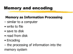 Memory and encoding