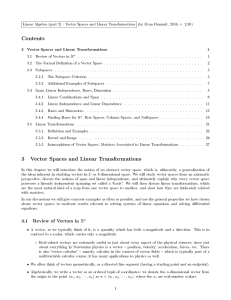 Contents 3 Vector Spaces and Linear Transformations