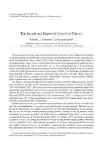 The Import and Export of Cognitive Science