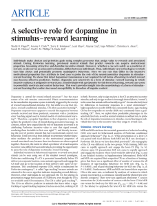 A selective role for dopamine in stimulus-reward learning