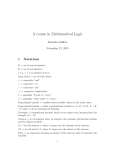 A course in Mathematical Logic