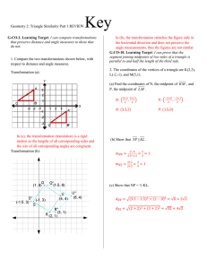 Geometry 2: Triangle Similarity Part 1 REVIEW Key G
