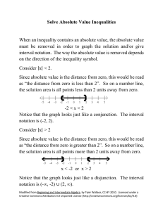 Absolute Value Inequalities