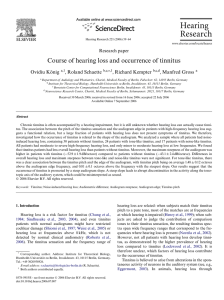 Course of hearing loss and occurrence of tinnitus