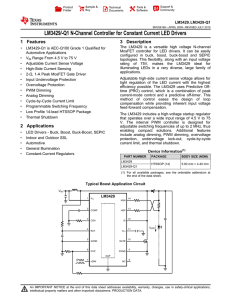 LM3429 LM3429-Q1 N-Channel Controller for Constant Current