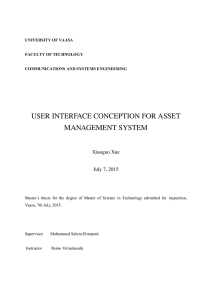 user interface conception for asset management system