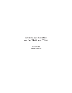 Elementary Statistics on the TI-83 and TI-84