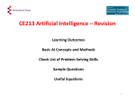 CE213 Artificial Intelligence – Revision