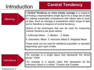 Central Tendency - GCG-42