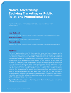 Native Advertising: Evolving Marketing or Public Relations