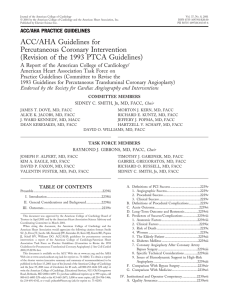 ACC/AHA Guidelines for Percutaneous Coronary Intervention