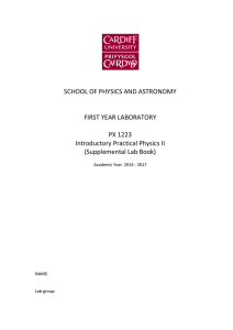 Year 1 Lab manual (2016-17) - Cardiff Physics and Astronomy