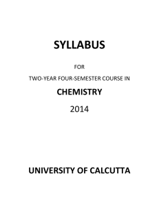 syllabus for two‐year four‐semester course in chemistry 2014
