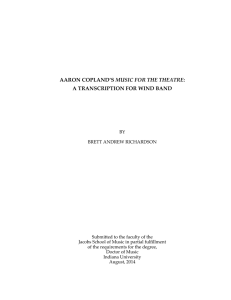 aaron copland`s music for the theatre