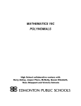 Mathematics 10C Polynomials