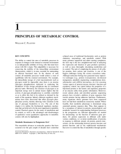 PRINCIPLES OF METABOLIC CONTROL