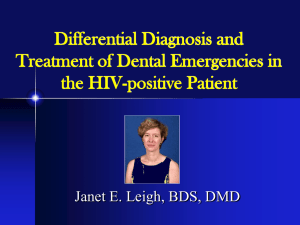 Treatment of Dental Pain in the HIV